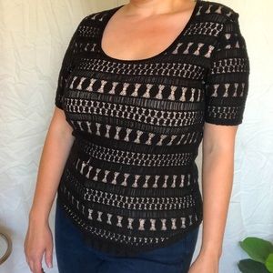 Anthropologie Lace striped top